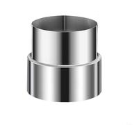 Stainless steel chimney pipe reducer for stove pipe diameter reduction, designed to improve connection and optimize ventilation in heating systems (8cm to 9cm)
