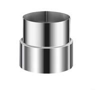 Stainless steel chimney pipe reducer for stove pipe diameter reduction, designed to improve connection and optimize ventilation in heating systems (8cm to 10cm)