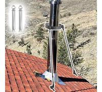 Stainless Steel Chimney Pipe Stand Outdoor, Roof Vent Pipe Riser Support, Windproof Extended Duct Bracket, Garage Wall Drainage Tube Brace(508mm (20") Dia)
