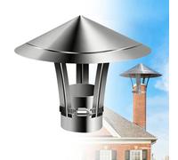 Stainless Steel Chimney Rain Cap - Adjustable Cone Top Fireplace Cover for 5.5" to 6.7" Pipes, Durable Wood Stove Cap with Metal Strips for Outdoor Flue Vent Protection