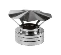 Stainless Steel Chimney Rain Cap, Twin Wall Stove Pipe Cowl, Double Wall Flue Liner Cover with Mushroom Design (110mm / 180mm)