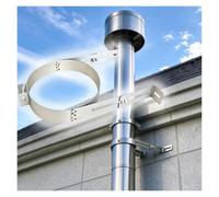 Stainless Steel Chimney Support Clamp Adjustable Flue Pipe Wall Mount | Chimney Pipe Hoop Wall Mount Bracket, Multi Diameter 70-200mm Heavy Duty Flue Pipe Support Clamp for Outdoor Wood Stove