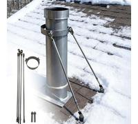 Stainless Steel Chimney Support Kit Durable Pipe Liner Holder Clamp Easy Install Flue Fixing Bracket for Wood Stove 14.5cm (5.7") Diameter WeatherResistant