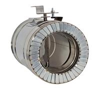 Stainless Steel Chimney Twin Wall Damper, Manual Control Handle, Non-Return Exhaust Valve, Draft Regulator for Fireplaces and Stoves, Back Draught Valve with Insulated Double Wall (300mm / 360mm)