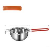 Stainless Steel Chocolate Melting Pot with Hanging Handle and Dual Spouts for Melting Applications in Home or Professional Kitchens (B)
