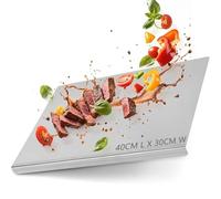 Stainless Steel Chopping Board, 304 Metal Chopping Board Heavy Duty for Kitchen with Counter Lip, Steel Cutting Board for Meat Vegetables Baking Pastry (40 cm L x 30 cm W)