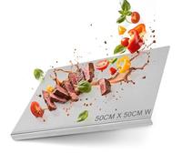 Stainless Steel Chopping Board, 304 Metal Chopping Board Heavy Duty for Kitchen with Counter Lip, Steel Cutting Board for Meat Vegetables Baking Pastry (40 cm L x 30 cm W) (50 cm L x 50 cm W)
