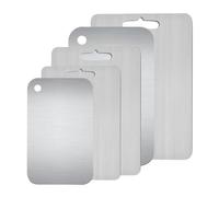 Stainless Steel Chopping Board Double Cutting Board Titanium Double-Sided Kitchen Chopping Food Grade Mat Portable Serving(Extra Large)