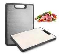 Stainless Steel Chopping Board, Double-Sided Chopping Board for Kitchen, Cutting Board, Chopping Board, Large Kitchen Board with New Design, Durable and Non-Slip, Easy to Clean (37.5 x 26.5 cm)