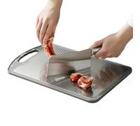 Stainless Steel Chopping Board | Double Sided Food-Grade Chopping Board | Scratch-Resistant Meat Gadget for Fruits Vegetable Butcher Station Bakery Baking Sushi Making Rv BBQ Camping