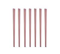 Stainless Steel Chopsticks, Reusable, Dishwasher Safe, Easy to Use, Square, Lightweight (7 PCS, Rose Gold)