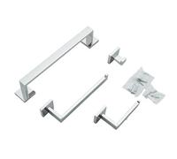 Stainless Steel Chrome Bath Hardware Toilet Accessories Towel Rack Toilet Paper Holder Bar Bathroom Accessories(4PC a Set)