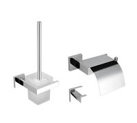 Stainless Steel Chrome Bathroom Hardware Set Towel Rack Bar Tissue Holder Robe Hook for Bath Decor Accessories,3 piece set C