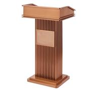 Stainless Steel Church Lectern with Double Storage, Metal Podium Stand, Solid Base, Raised Stopper, Elegant Black Design for Worship & Events