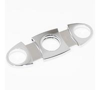 Stainless Steel Cigar Cutter "Precision Cut" - Double Blade for Precise Cut - High Gloss Polished Chrome - Sharpest Blades Including Elegant Packaging