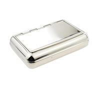 Stainless Steel Cigarette Case, Embossed Silver Metal Tobacco Tin and Cigarette Case for Roll Ups, Kingsize Cone Holder and Rolling Papers King Size Box. Boxes for Hand Rolled Extra Slim Cigarettes