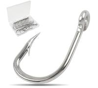 Stainless Steel Circle Hooks Saltwater, 20pcs Live Bait Hooks Extra Strong Saltwater for Shark Swordfish Tuna Size 12/0