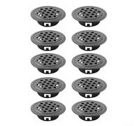 Stainless Steel Circular Air Vent Covers 53mm with Hexagonal Mesh for Cabinet Wardrobe Shoe Rack Ventilation, Black 10 Pack(black)