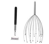STAINLESS STEEL CLAW SCALP MASSAGER BACK SCRATCHER SET FOR STRESS RELIEF TRAVEL OFFICE