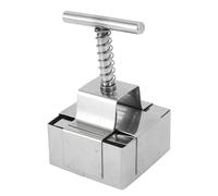 Stainless Steel Clay Cutter, Clay Plunger Cutters with Spring Loaded Plunger Multifunctional Square Handcraft DIY Punch Tool for Salads Desserts (Small Size)