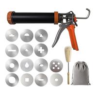 Stainless Steel Clay Extruders,Clay Launcher with 14Pcs Stainless Steel Different Plates,Ceramic Clay Mud Gun Tool,Hand Held Clay Extrusion Gun