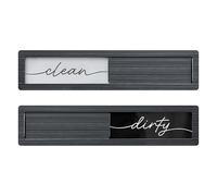 Stainless Steel Clean Dirty Magnet for Dishwasher, Black Chrome Script Dishwasher Magnet Clean Dirty Sign, Premium Clean/Dirty Dish Washer Magnets with Protective Backing, Rustic Kitchen Dish Sign