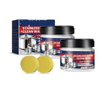 Stainless Steel Clean Wax, Magical Nano-Technology Stainless Steel Cleaning Paste, Stainless Steel Cleaner and Polish, Metal Polish Paste, 3 In 1 Stainless Steel Wax for Sink, Pots and Pans (2Set)
