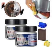 Stainless Steel Clean Wax, Nano-Technology Stainless Steel Cleaning Paste-Surface Safe, Metal Polish Paste, StainlessSteel Scratch Remover for Appliances, Multi-Purpose Scratch Remover Pastes (2)