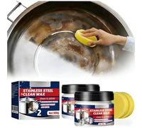 Stainless Steel Cleaner,100gx2pc Stainless Steel Clean Wax,Magical Nano-Technology Stainless Steel Cleaning Paste,Polish,Metal Polish Paste,Stainless Steel Scratch Remover Cleaners Polish