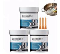 Stainless Steel Cleaner and Polish, Multi Purpose Scratch Remover Paste for Kitchen, Oven Cleaner, Rust Remover for Cooker, Sink, Pans, Metal, Cutlery, Restores Shine, Removes Scratches, Water Marks