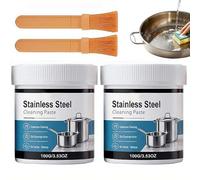 Stainless Steel Cleaner and Polish, Multi Purpose Scratch Remover Paste for Kitchen, Oven Cleaner, Rust Remover for Cooker, Sink, Pans, Metal, Cutlery, Restores Shine, Removes Scratches, Water Marks