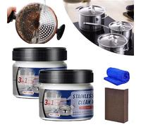 Stainless Steel Cleaning Wax,Magical Nano-Technology Stainless Steel Cleaning Paste,Metal Polish Paste,Stainless Steel Cleaner,Stainless Steels Clean Wax,Stainless Steel Polishing Waxs (2 Pcs)
