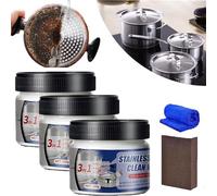Stainless Steel Cleaning Wax,Magical Nano-Technology Stainless Steel Cleaning Paste,Metal Polish Paste,Stainless Steel Cleaner,Stainless Steels Clean Wax,Stainless Steel Polishing Waxs (3 Pcs)