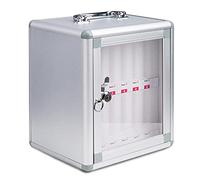Stainless Steel Clear Cell Phones Storage 24,36, 48, 60 Position Cell Phone Storage Box Phone Storage Locker with a Security Lock Can Be Carried By Hand,48slots