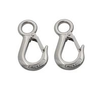 Stainless Steel Clevis Grab Hook, 0.2/0.3/0.5Ton Load, 2Pack Crane Lifting Hook, for Chain & Wire Rope, Portable Load Binder(0.2T)