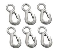 Stainless Steel Clevis Grab Hook, 0.2/0.3/0.5Ton Load, 6Pack Crane Lifting Hook, for Chain & Wire Rope, Portable Load Binder(0.5T)