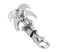 Stainless Steel Climbing Claw Foldable Grappling Hook Climbing Hook Outdoor Survival Carabiner Tool for Camping Mountaineering Hiking Survival Home Equipment