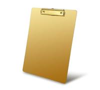 Stainless Steel Clipboard, A4 Letter Size, Gold, Heavy-Duty Metal with Hanging Loop for Office, School, Hospital