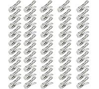 Stainless Steel Clothes Pegs,60 Pcs Metal Clothes Pins Multifunctional Clothing Clamps Windproof Rust Free Clothespin,for Towels Socks Underwears (Silver)