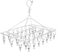 Stainless Steel Clothes Sock Dryer Hanger, 1pcs 40-Peg Underwear Peg Hanger For Washing Line, Clothes Drying Hanger With Pegs For Home Use