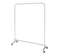 Stainless Steel Clothing Rack on Wheels - Heavy-Duty Metal Garment Hanger 90 kg Capacity Adjustable Top Rod Silver 150 x 40 x 155 cm for Easy Hanging