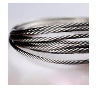 Stainless Steel Coated Steel Wire Rope, Stainless Steel 7x19 Aircraft Cable Wire Rope 6mm 4200Lbs Breaking Strength Silver 1M-100M(80M/262.5Ft)