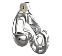 Stainless Steel Cobra Chastity Cage Male Chastity Cage Penis Cage Chastity Belt for Men Metal Penis Cage SM Bondage Fetish Chastity Cock Cage Chastity Sex Toy Cock Lock(M,43mm)