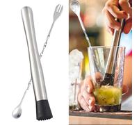 Stainless Steel Cocktail Muddler, Cocktail Stirrers, Mocktail Crusher Cocktail Spoon ice Tong, Home Bar for Making & Creating Delicious Mojitos, Other Fruit Based Drinks