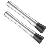 Stainless Steel Cocktail Muddler Set - 2pcs Ice Crusher Bar Stirrers for Mojitos and Fruit