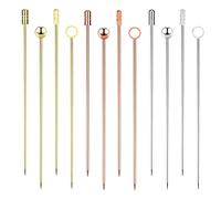 Stainless Steel Cocktail Picks, 12Pcs Fruit Sticks Reusable Appetizer Metal Toothpicks, Martini Skewers Olive Drink Picks for Barbeque Snacks, Sandwich, Bar Party (4 Styles)