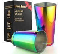 Stainless Steel Cocktail Shaker 2 Piece 18oz Unweighted & 28oz Weighted Professional Bartender Boston Shaker Drink Mixer (Dazzling)