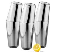 Stainless Steel Cocktail Shaker Set - 2 Piece 18oz & 28oz Boston Shaker - Silver 6 Pack