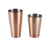 Stainless Steel Cocktail Shaker Set 22 oz & 28 oz Weighted Shaker Tins Professional Boston Cocktail Martini Drink Mixer for Bartending Bar Tool for Bartender (Rosegold)