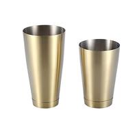 Stainless Steel Cocktail Shaker Set 22 oz & 28 oz Weighted Shaker Tins Professional Boston Cocktail Martini Drink Mixer for Bartending Bar Tool for Bartender (Golden)